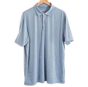 Michel Rouen Mens Striped Performance Golf Polo, size XL